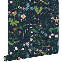 TAPETE Feldblumen 53 cm x 10.05 m - Blau, Papier (53/1000cm) - ESTAhome