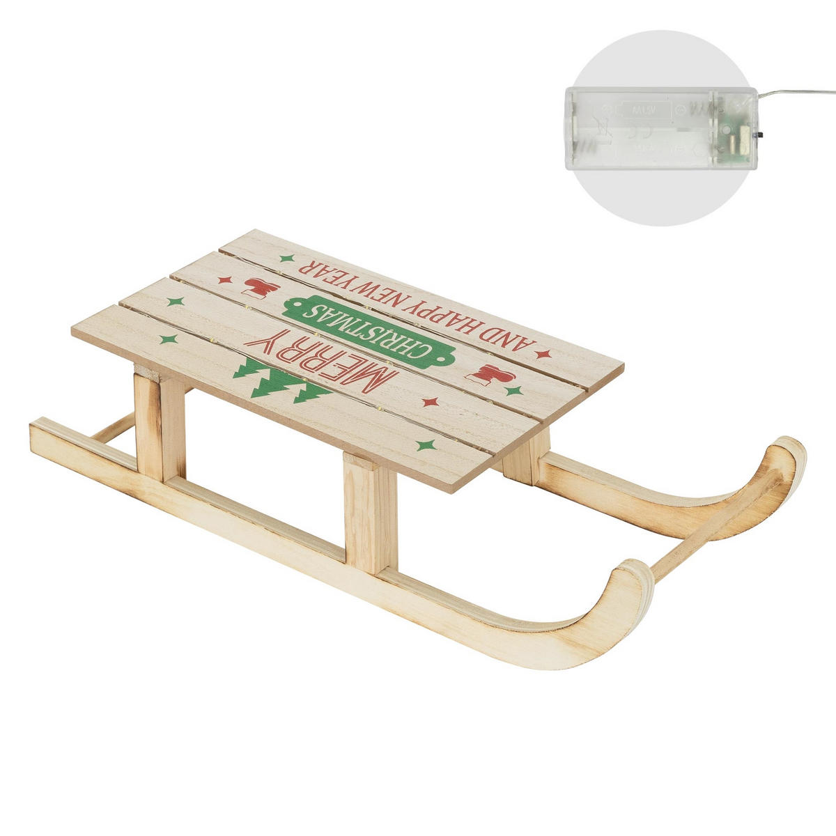 WEIHNACHT Schlitten - Braun, Holz (16/9.5/42cm) - ECD-Germany