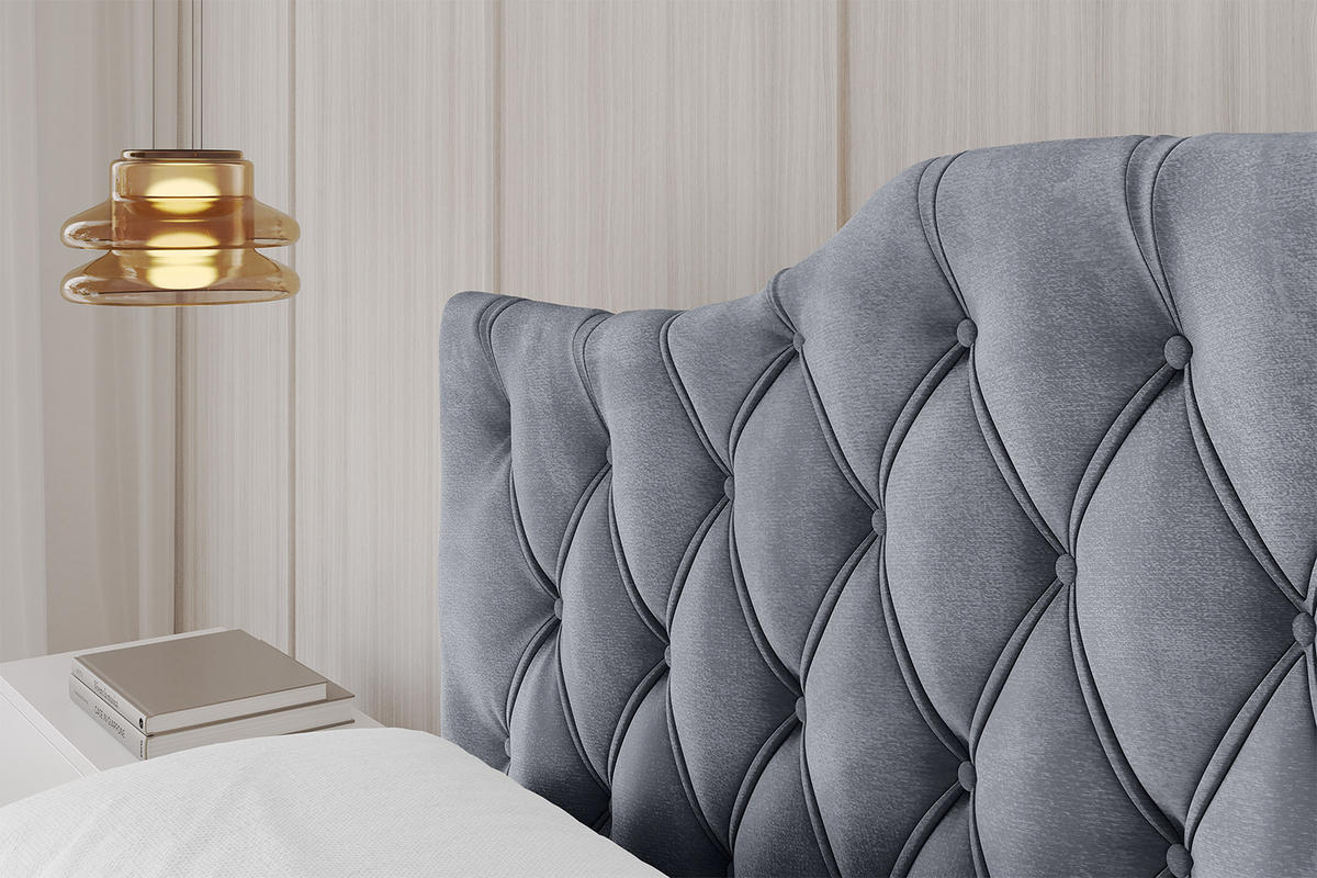 POLSTERBETT mit Bettkasten und Lattenrost, Boxbett ohne Matratze - FALIO-V1 180x200 Grau - Grau, Holzwerkstoff/Textil (180/200cm) - ALTDECOR