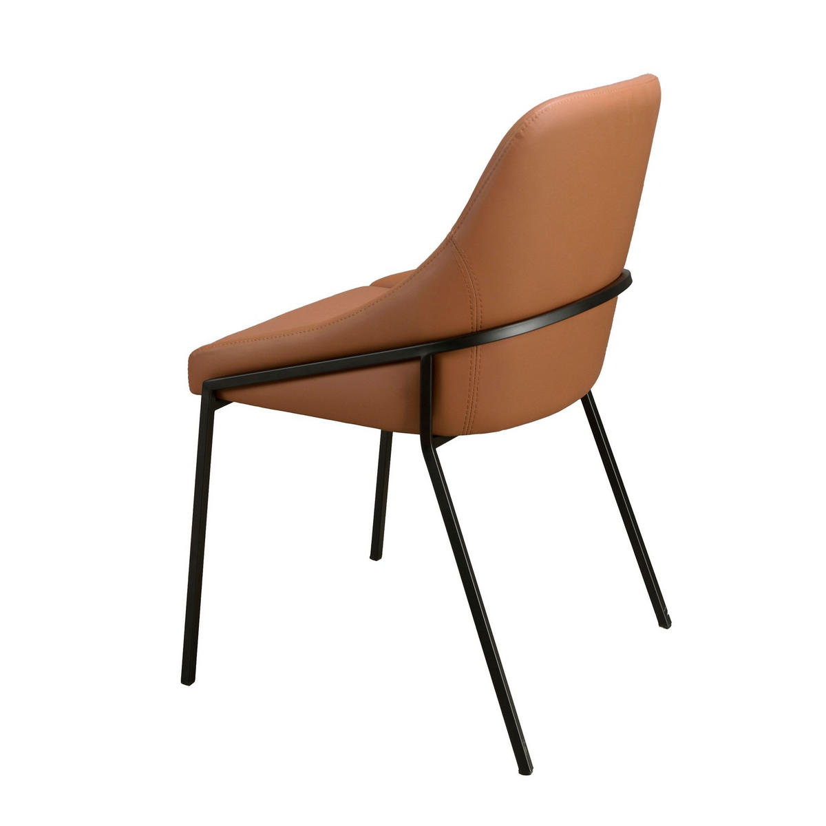 STUHL asymmetrisch Orange Schwarz 53/59/83 cm - Schwarz, Leder/Metall (53/83/59cm) - ANGEL CERDA