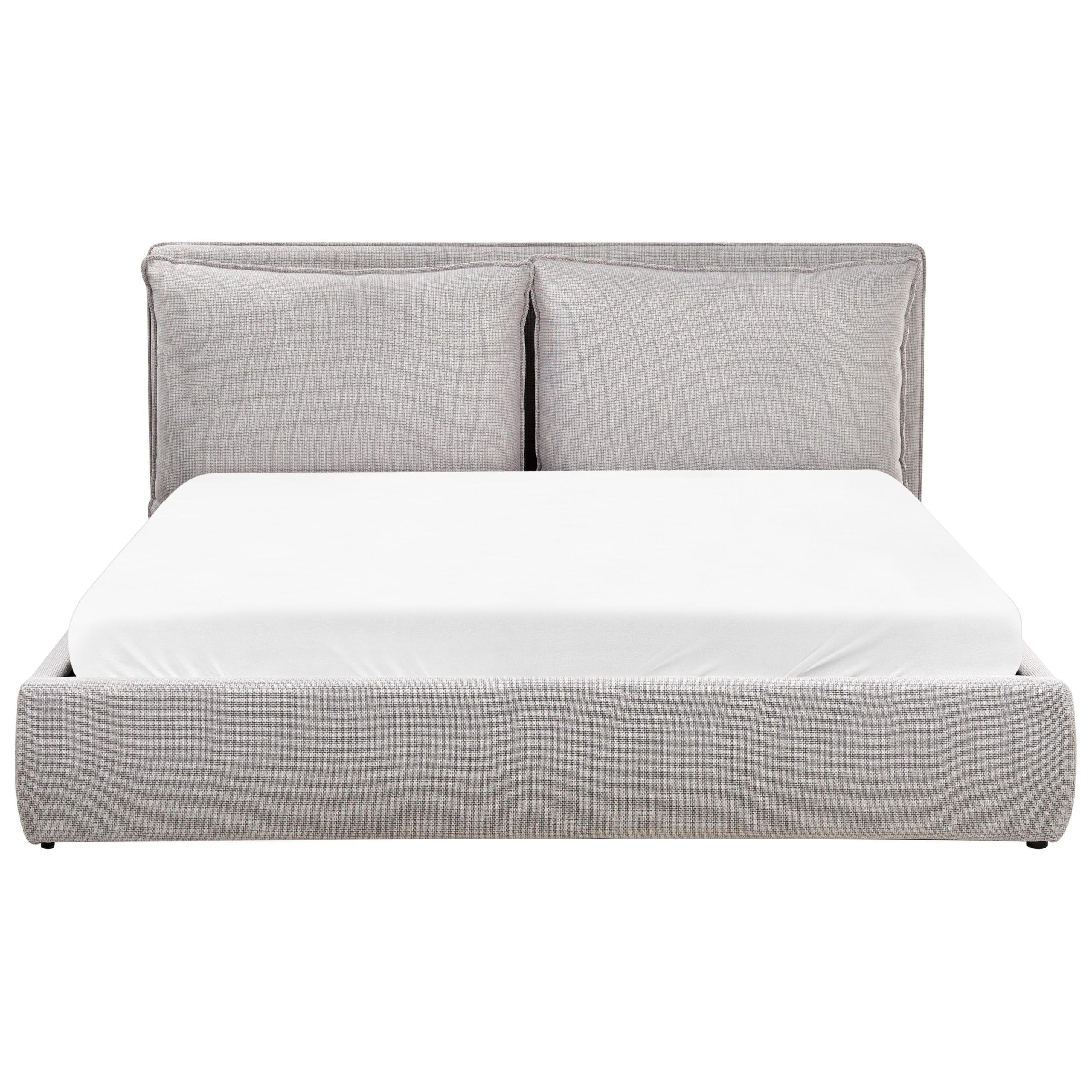 BETT mit Stauraum 180x200 cm Grau Bajonna - Hellgrau, Textil (180/200cm) - Beliani