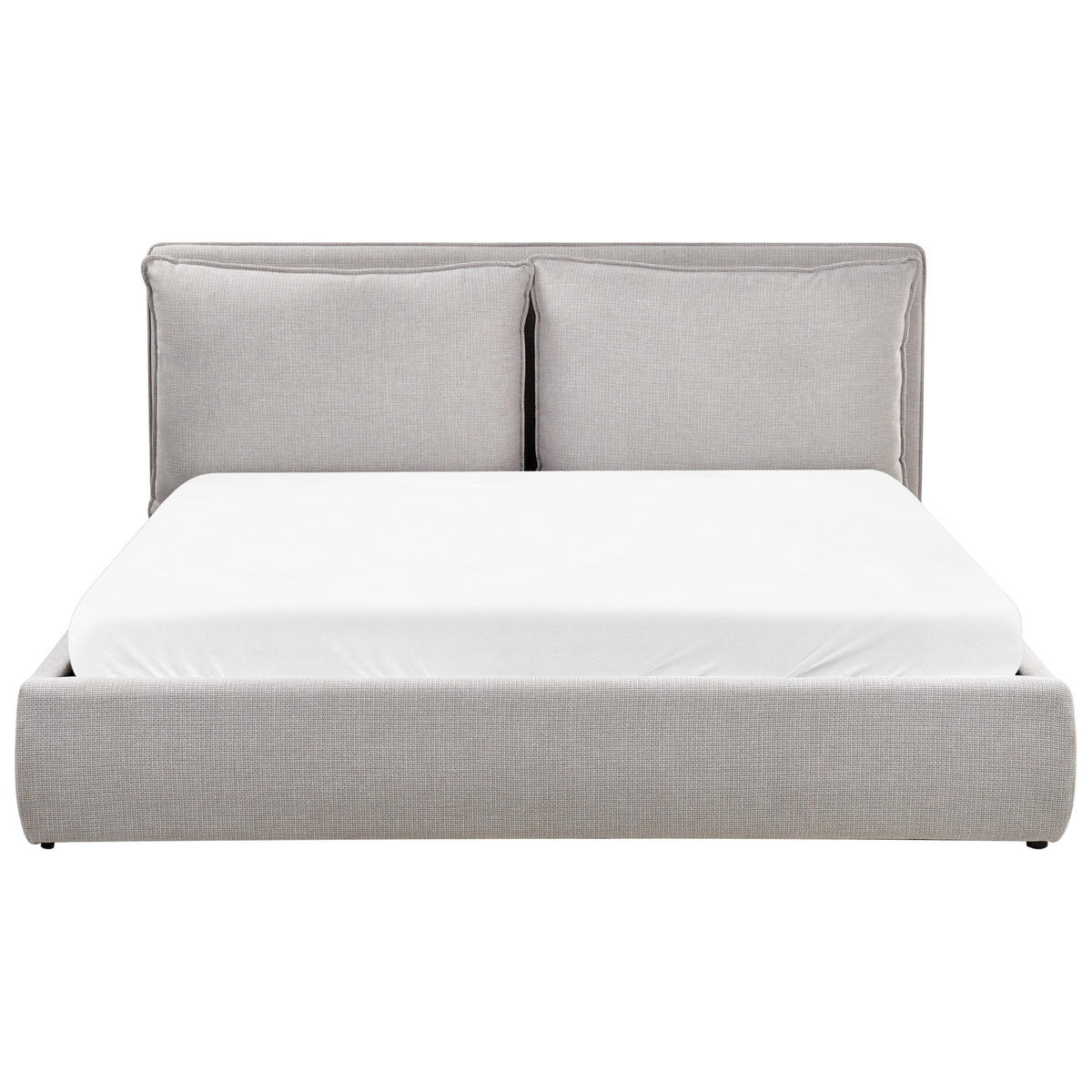 BETT mit Stauraum 180x200 cm Grau Bajonna - Hellgrau, Textil (180/200cm) - Beliani