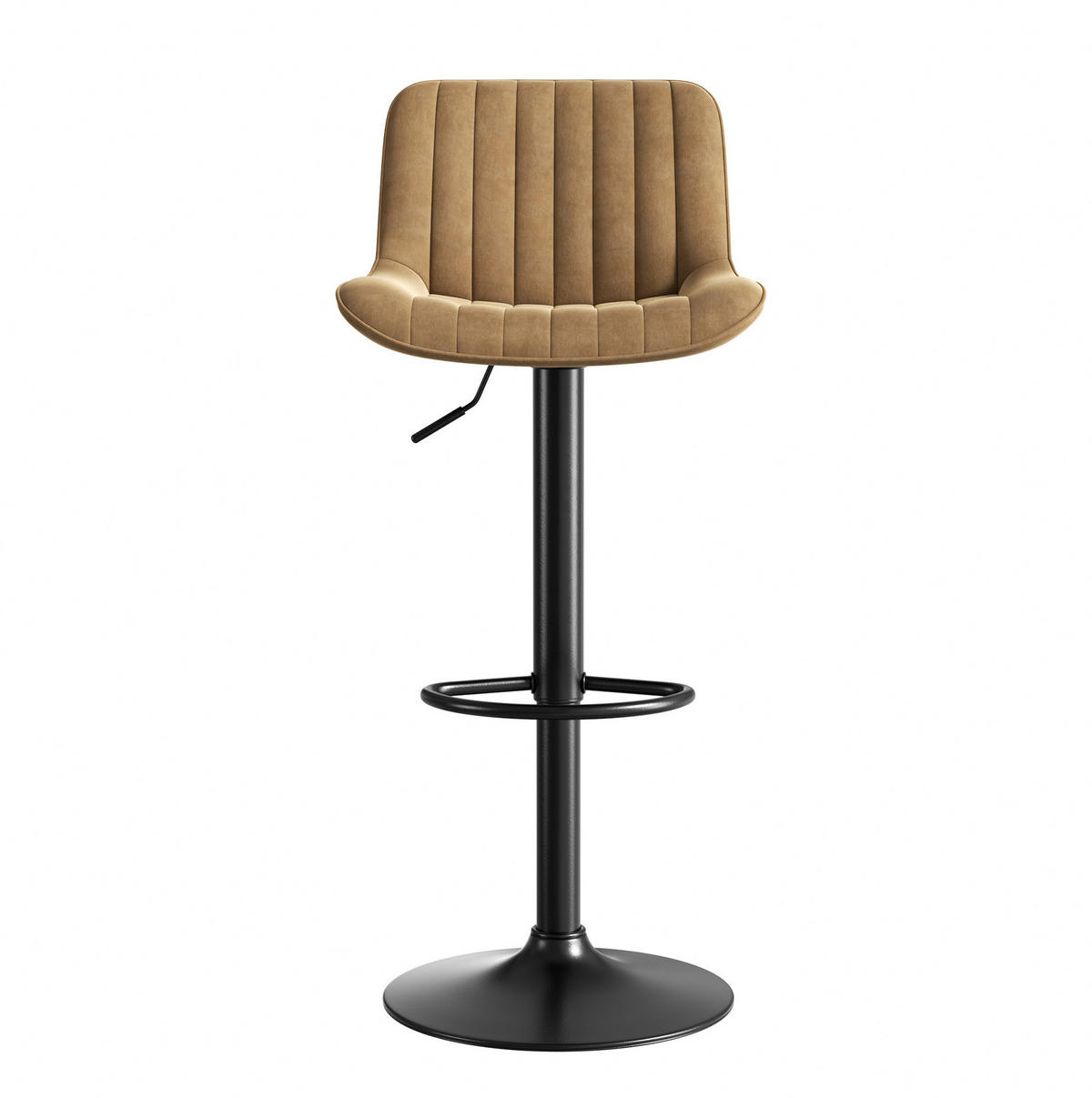 BARHOCKER höhenverstellbar 87-109 cm Samt Braun 4er-Set - Braun, Metall (46/86/47cm) - Meubliv