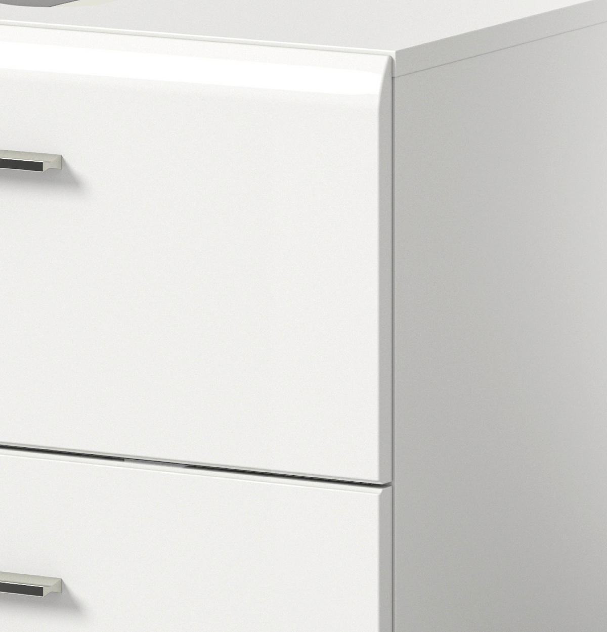 WASCHBECKENUNTERSCHRANK weiß Hochglanz, Badezimmer Unterschrank 60 cm - Weiß Hochglanz/Schwarz, Holzwerkstoff/Kunststoff (60/54/30cm) - Inn.Furn