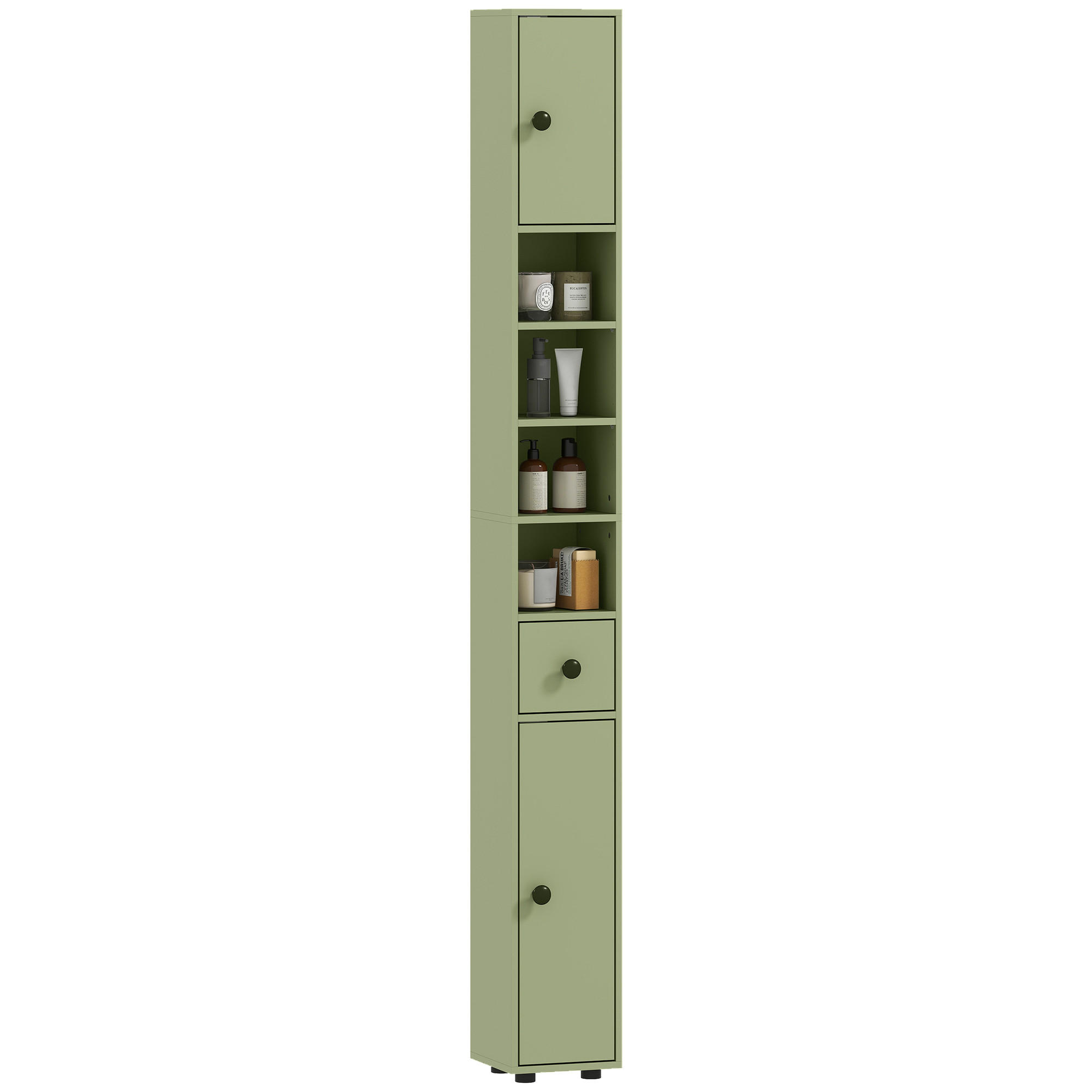 HOCHSCHRANK DE-12546 20/20/180 cm Grün - Grün, Holzwerkstoff (20/180/20cm) - ComfortXL