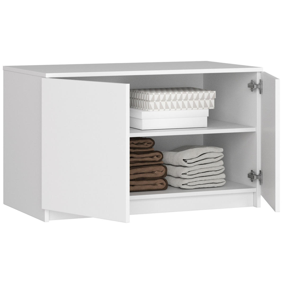 KLEIDERSCHRANK AUFSATZSCHRANK Weiß 90x51x55cm - Weiß, Holzwerkstoff (90/55/51cm) - Akord