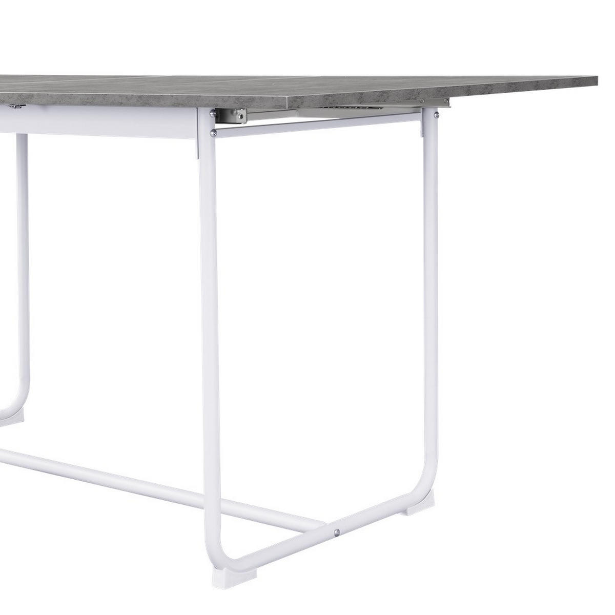 ESSTISCH PIUS 120-160/80/76 cm - Weiß/Grau, Holzwerkstoff/Metall (120/80/76cm) - B&D Home