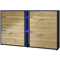 SCHUHSCHRANK Today Fronten in Eiche Natur - Eichefarben, Holzwerkstoff (155.5/95/28cm) - Vladon