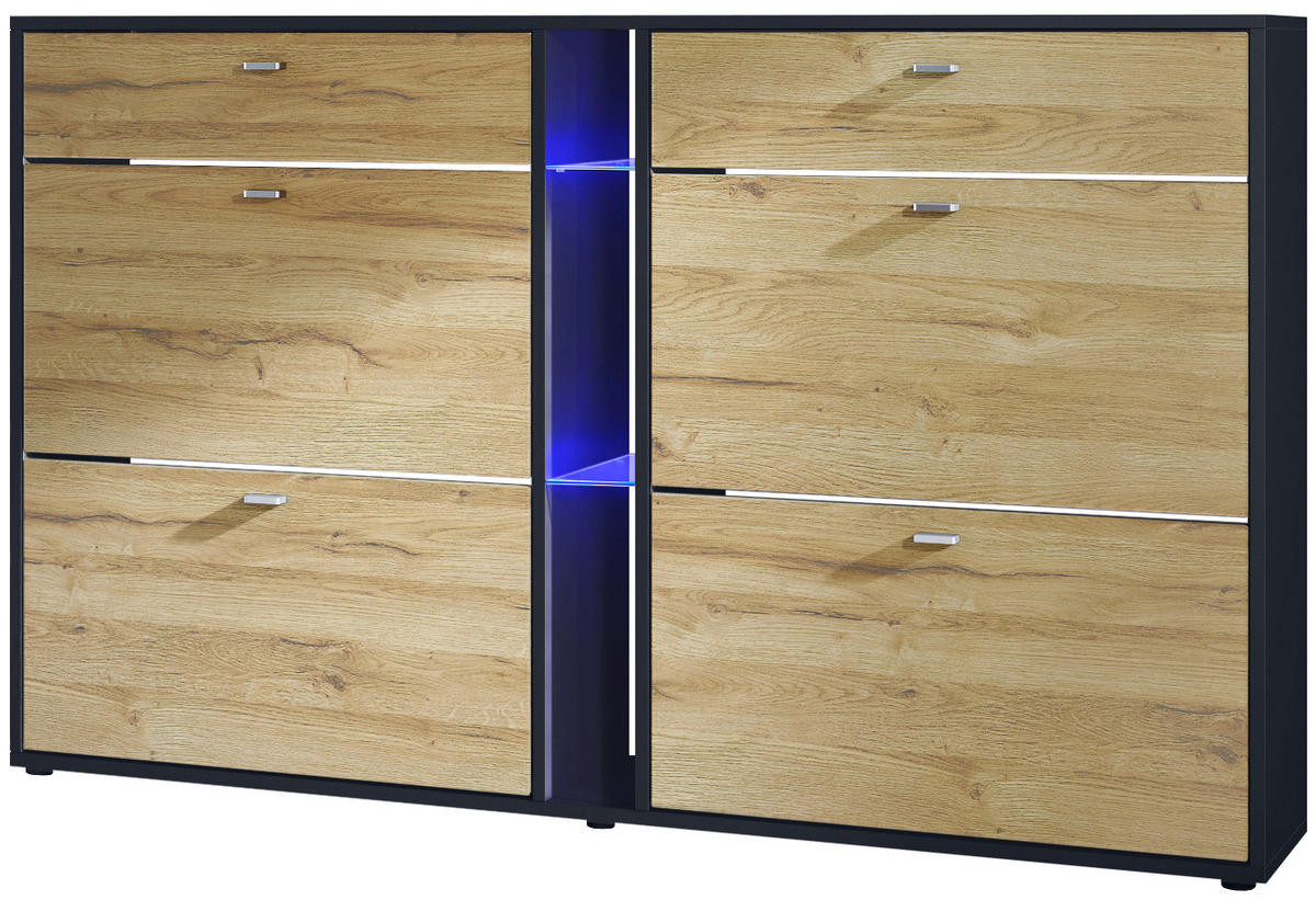 SCHUHSCHRANK Today Fronten in Eiche Natur - Eichefarben, Holzwerkstoff (155.5/95/28cm) - Vladon