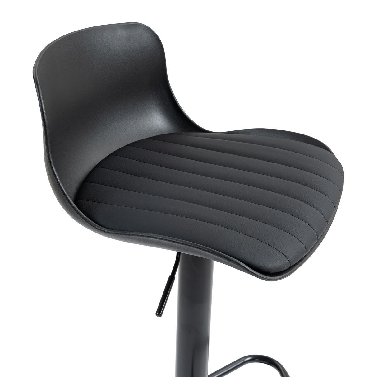 BARHOCKER 2er-Set höhenverstellbar drehbar Metall Black - Schwarz, Metall (44/80/43cm) - Meubliv