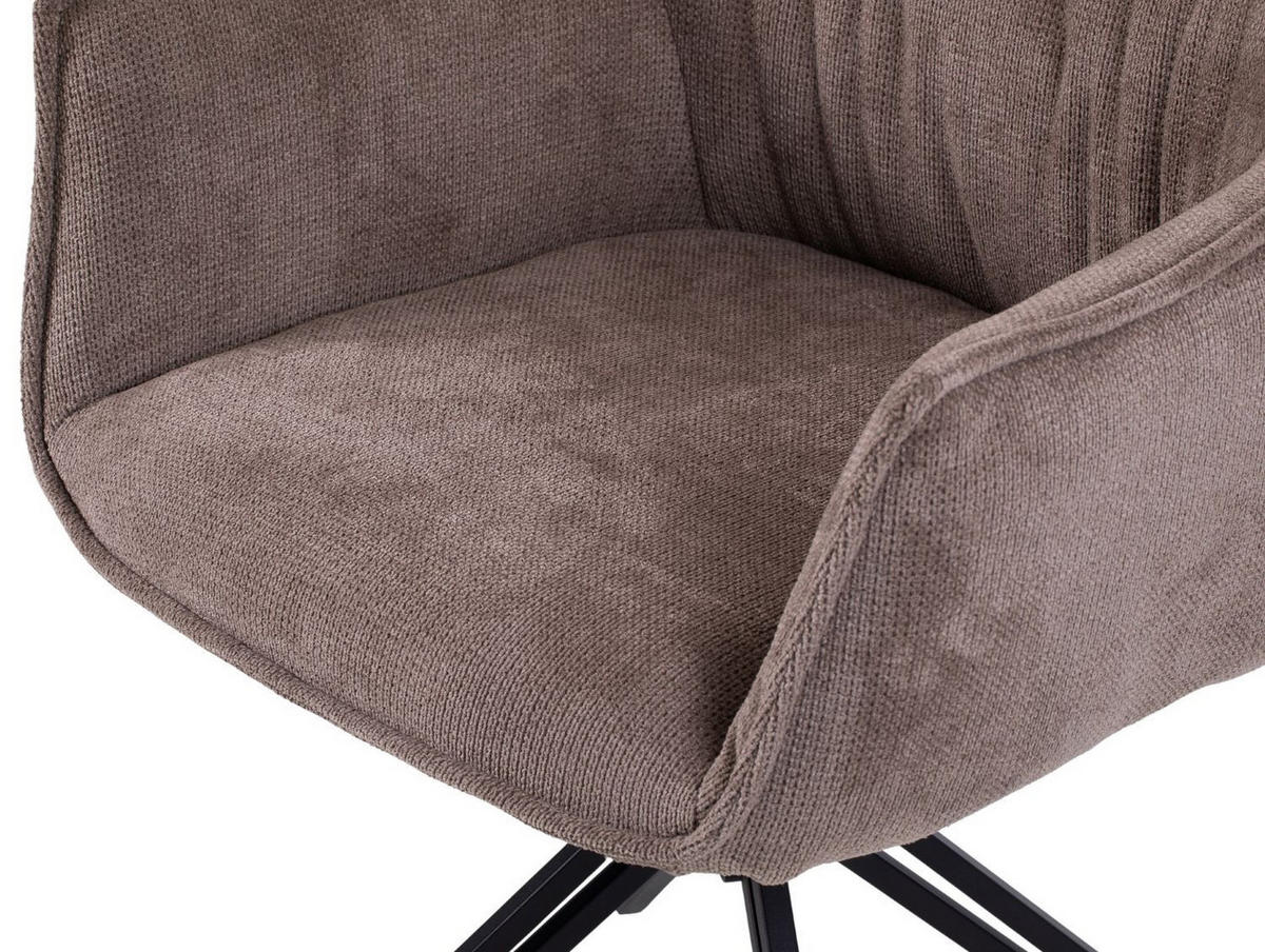 DININGSESSEL Ginosa - 4er Set - drehbar - braun - Schwarz/Braun, Textil/Metall (62/90/66cm) - bene living