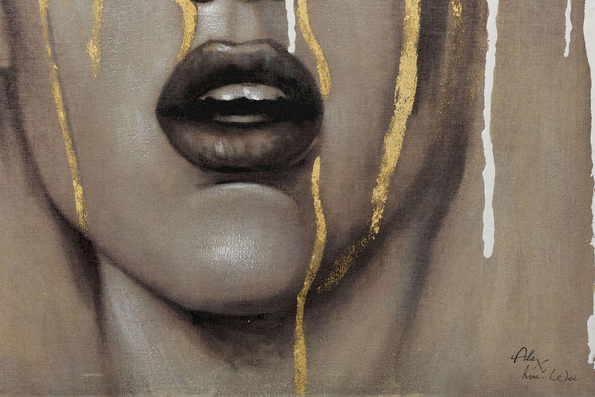 ACRYLBILD HANDGEMALT 80/80 cm - Taupe/Weiß, Holz/Textil (1.5/80cm) - KUNSTLOFT