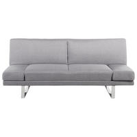 2-SITZER-SCHLAFSOFA Polyester Grau York - Hellgrau, Textil (190/81/89cm) - Beliani