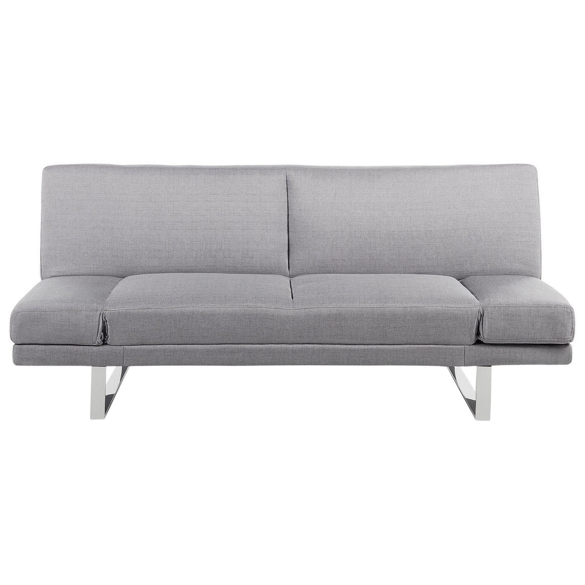 2-SITZER-SCHLAFSOFA Polyester Grau York - Hellgrau, Textil (190/81/89cm) - Beliani