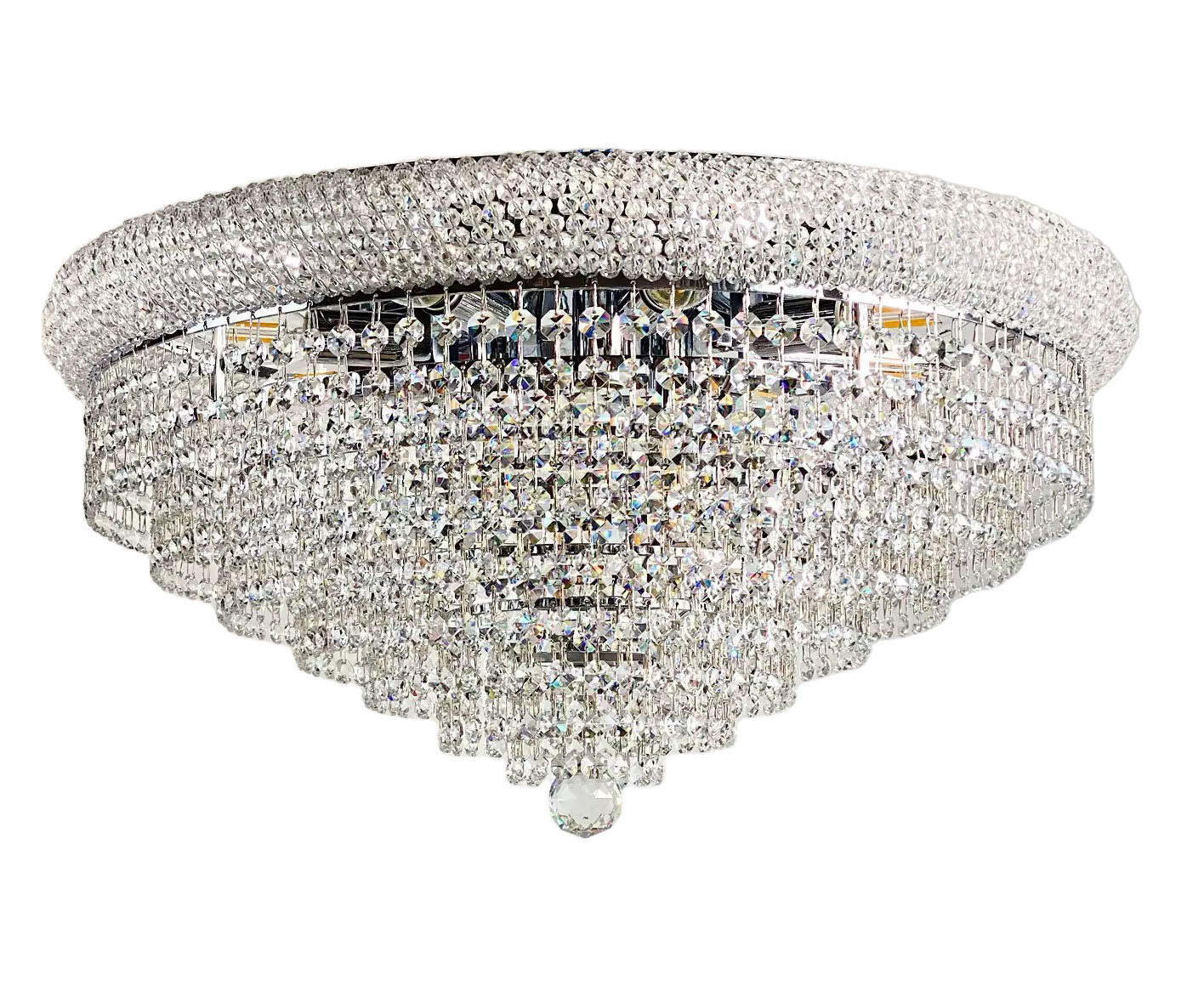 DECKENLEUCHTE Granada Silber Ø60cm gefertigt aus geschliffenen Kristallen - Silberfarben, Glas/Metall (60/60/28cm) - PGA Lights