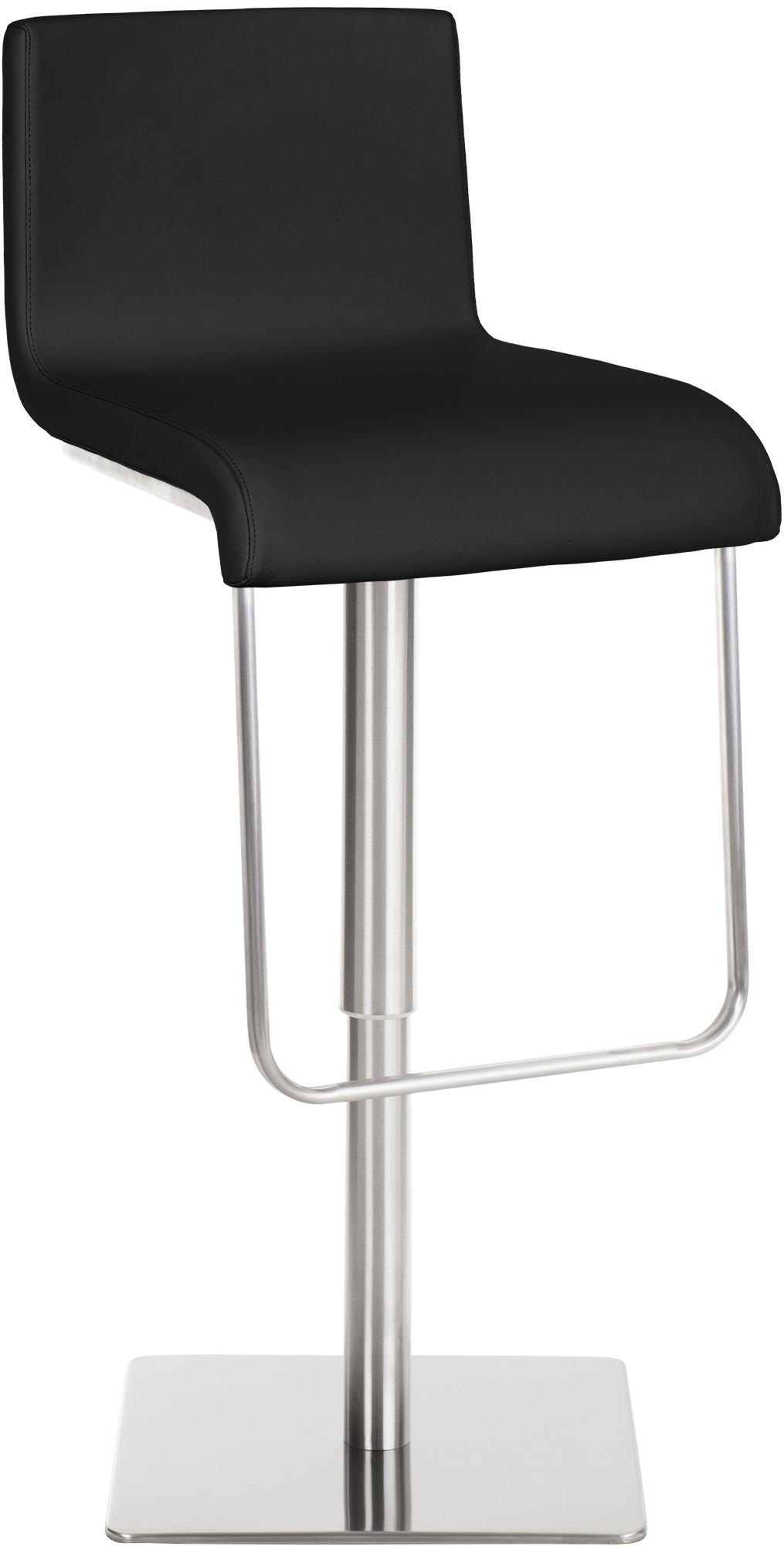 BARHOCKER Lederlook Schwarz - Edelstahlfarben/Schwarz, Textil/Metall (39/80/46cm) - CLP