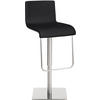 BARHOCKER Lederlook Schwarz - Edelstahlfarben/Schwarz, Textil/Metall (39/80/46cm) - CLP