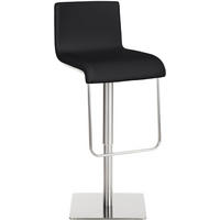 BARHOCKER Lederlook Schwarz - Edelstahlfarben/Schwarz, Textil/Metall (39/80/46cm) - CLP