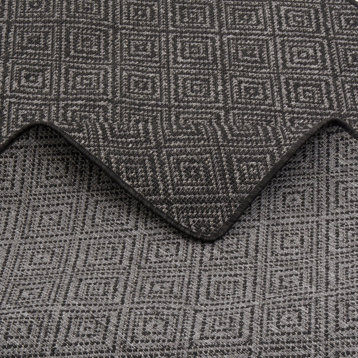IN- UND OUTDOOR TEPPICH LÄUFER BEIDSEITIG NEWPORT - Anthrazit, Textil (80/320cm) - Snapstyle