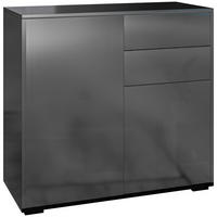 SIDEBOARD DE-11109 2 Schubladen Schwarz Hochglanz - Schwarz, Holzwerkstoff (79/74/36cm) - ComfortXL