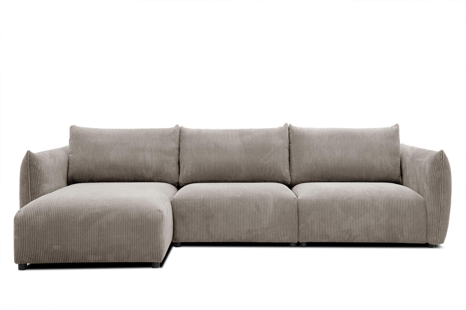 ECKSOFA TAUER 5-Sitzer, taupe - Taupe/Schwarz, Holzwerkstoff/Kunststoff (173/294cm) - Courtois Laville