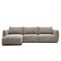 ECKSOFA TAUER 5-Sitzer, taupe - Taupe/Schwarz, Holzwerkstoff/Kunststoff (173/294cm) - Courtois Laville