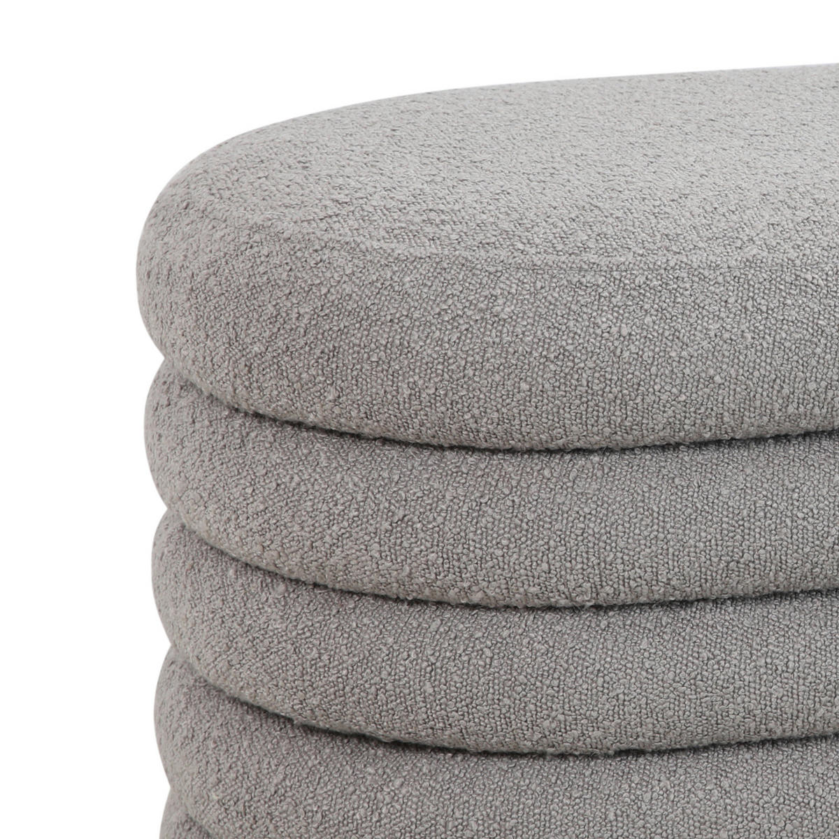 HOCKER BLOSSOM XL mit Aufbewahrung Boucle Hellgrau - Hellgrau, Textil (45/42/108cm) - SVITA