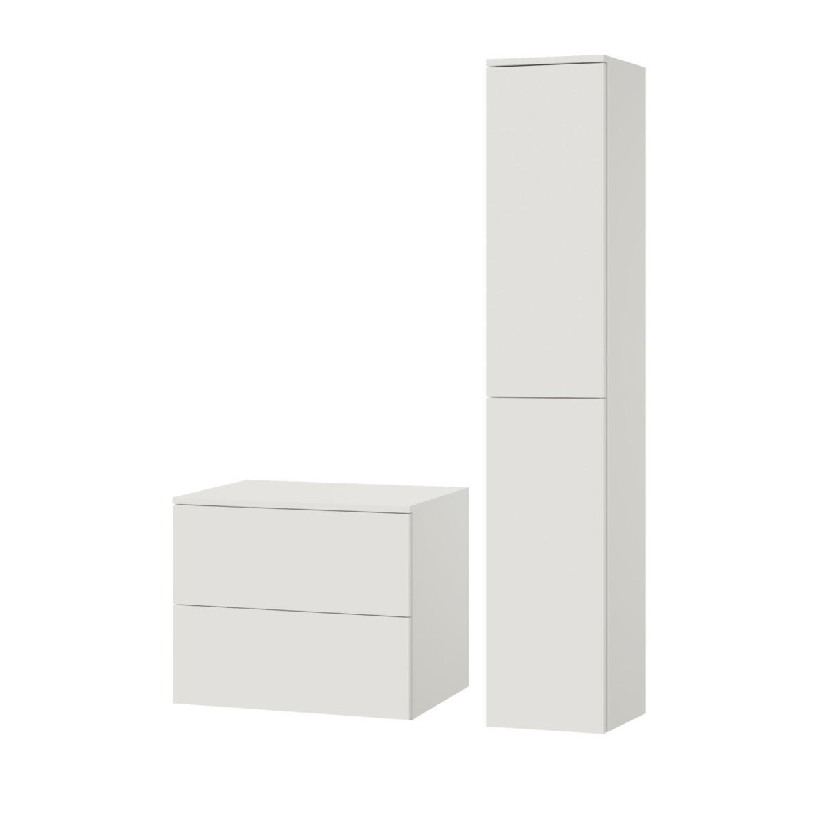 BADMÖBEL-SET Color Weiß 2-Teilig (2S 60 + 2D 160) - Weiß, Holzwerkstoff (90/160/45cm) - mzm24