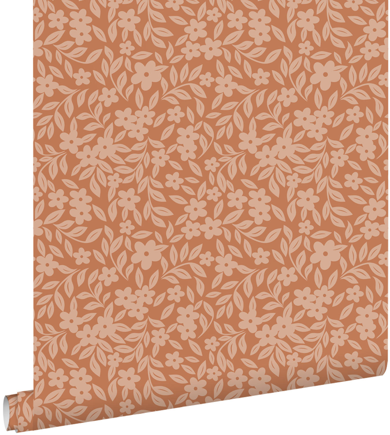 TAPETE Blumen 50 x 900 cm - Terracotta, Papier (50/0.1cm) - ESTAhome