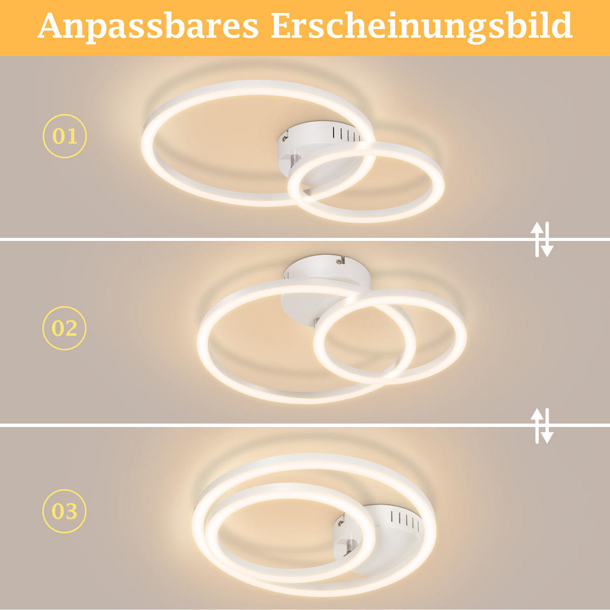 LED DECKENLEUCHTE Lioren 40.5/30/6.7 cm - Weiß, Kunststoff (40.5/30/6.7cm) - ZMH