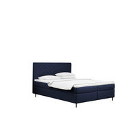 BOXBETT Mit Bettkasten Und Matratze + Topper RUGIA Stoff Velvet Marineblau 180x200 cm H2-Pocket - Dunkelblau, Holz/Holzwerkstoff (180/200cm) - Kaiser Möbel