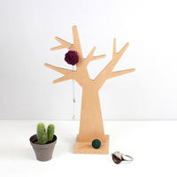 SCHMUCKBAUM mit massiver Buchenbasis - H36 cm - Eschefarben, Holz (0.9/36/4cm) - Calicosy