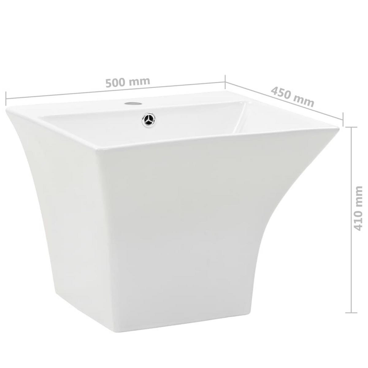 WASCHBECKEN Ladner 50/45/41 cm - Weiß, Keramik (50/41/45cm) - Nettlife