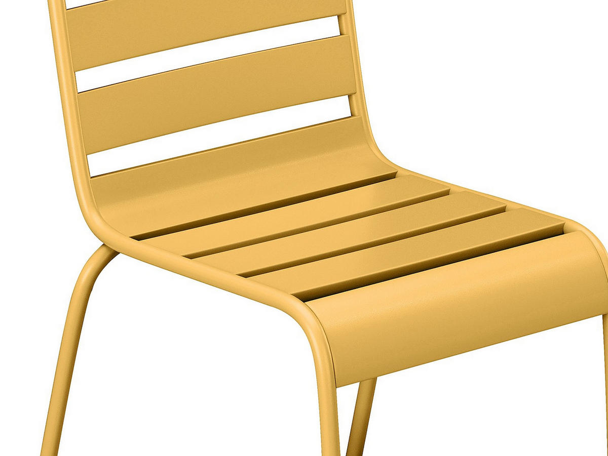 GARTENESSGRUPPE im Set - 4 -Sitzer - Stahl - senffarben - MIRMANDE - Gelb, Metall - Vente-Unique