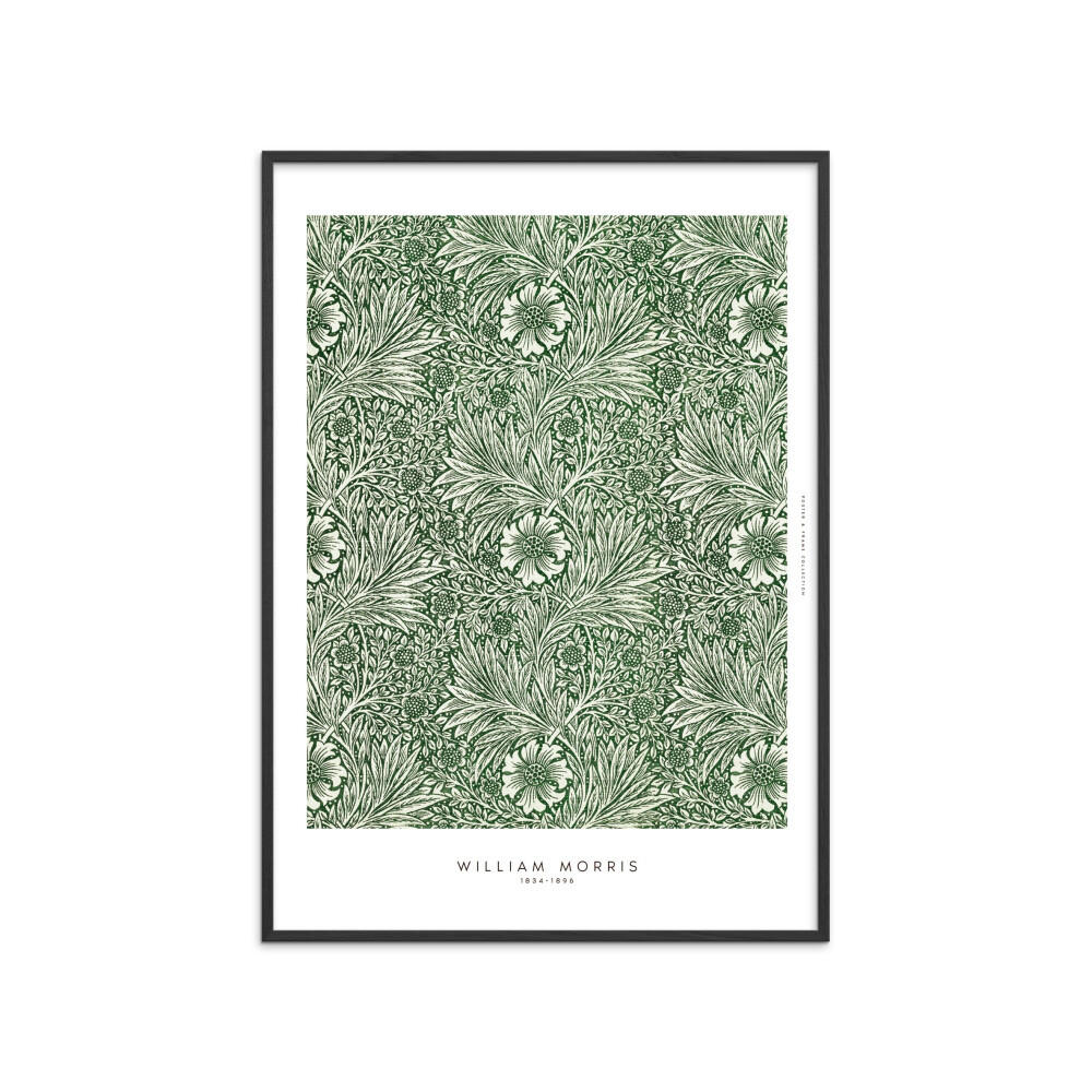 POSTER mit Rahmen William Morris - Greens - Schwarz/Grün, Holz/Papier (30/40cm) - Poster&Frame