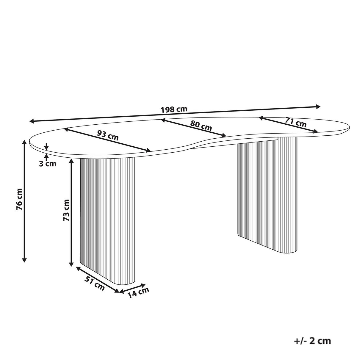 ESSTISCH Weiß 198/93 cm Peery - Weiß, Holzwerkstoff (198/93/76cm) - Beliani
