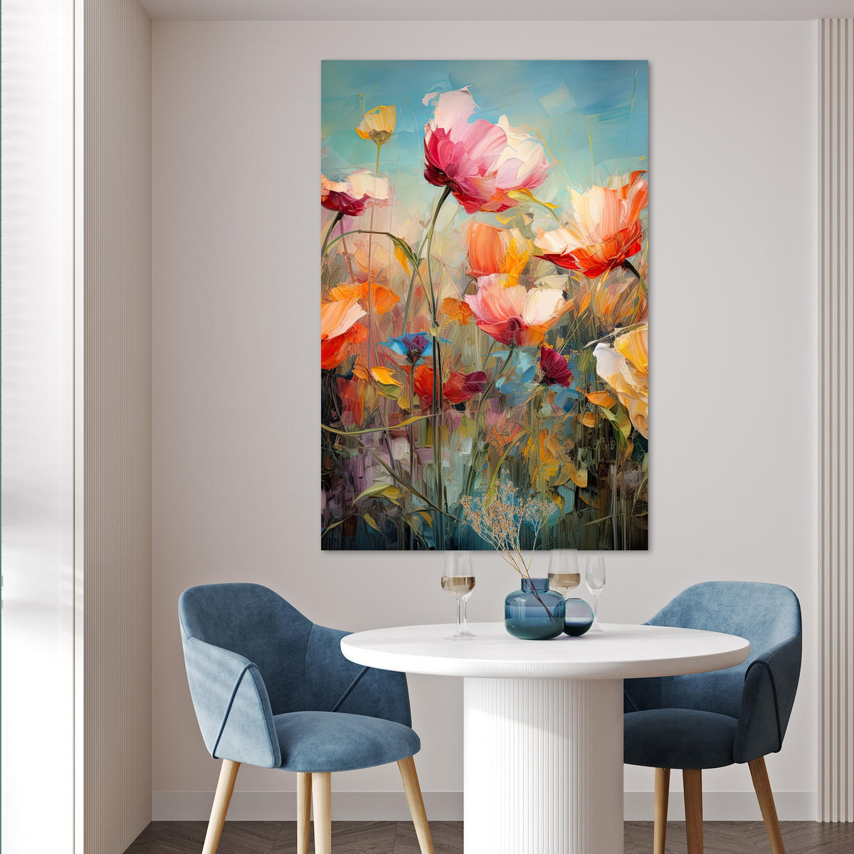 PLAKÁT Květiny - Akvarel - Umění - Botanické - Příroda 80x120 cm - pomerančová, papír (80/120/0.1cm) - MuchoWow