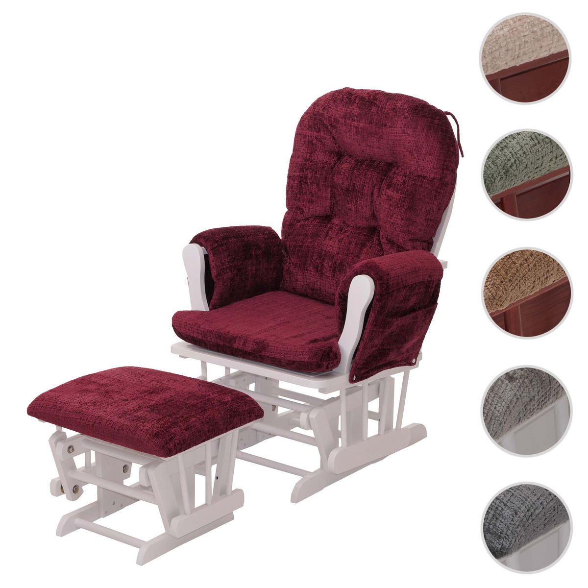 RELAXSESSEL Bordeaux, Weiß - Bordeaux/Weiß, Textil (75/100/71cm) - MCW