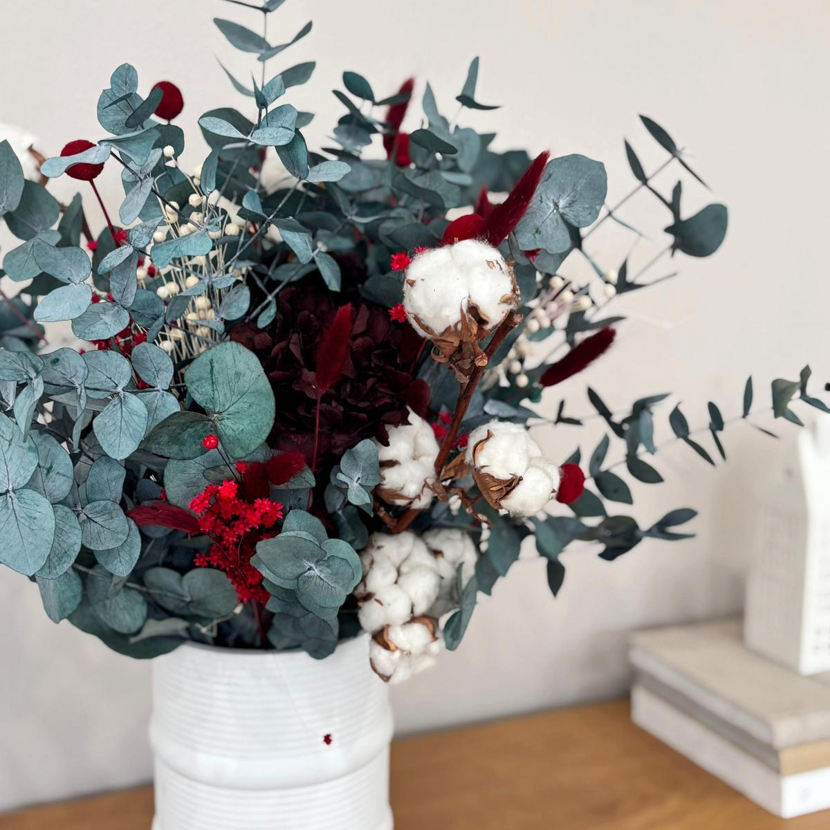 TROCKENBLUMEN Strauß Jingle Bells - Grün, Naturmaterialien (60cm) - Lykke & You