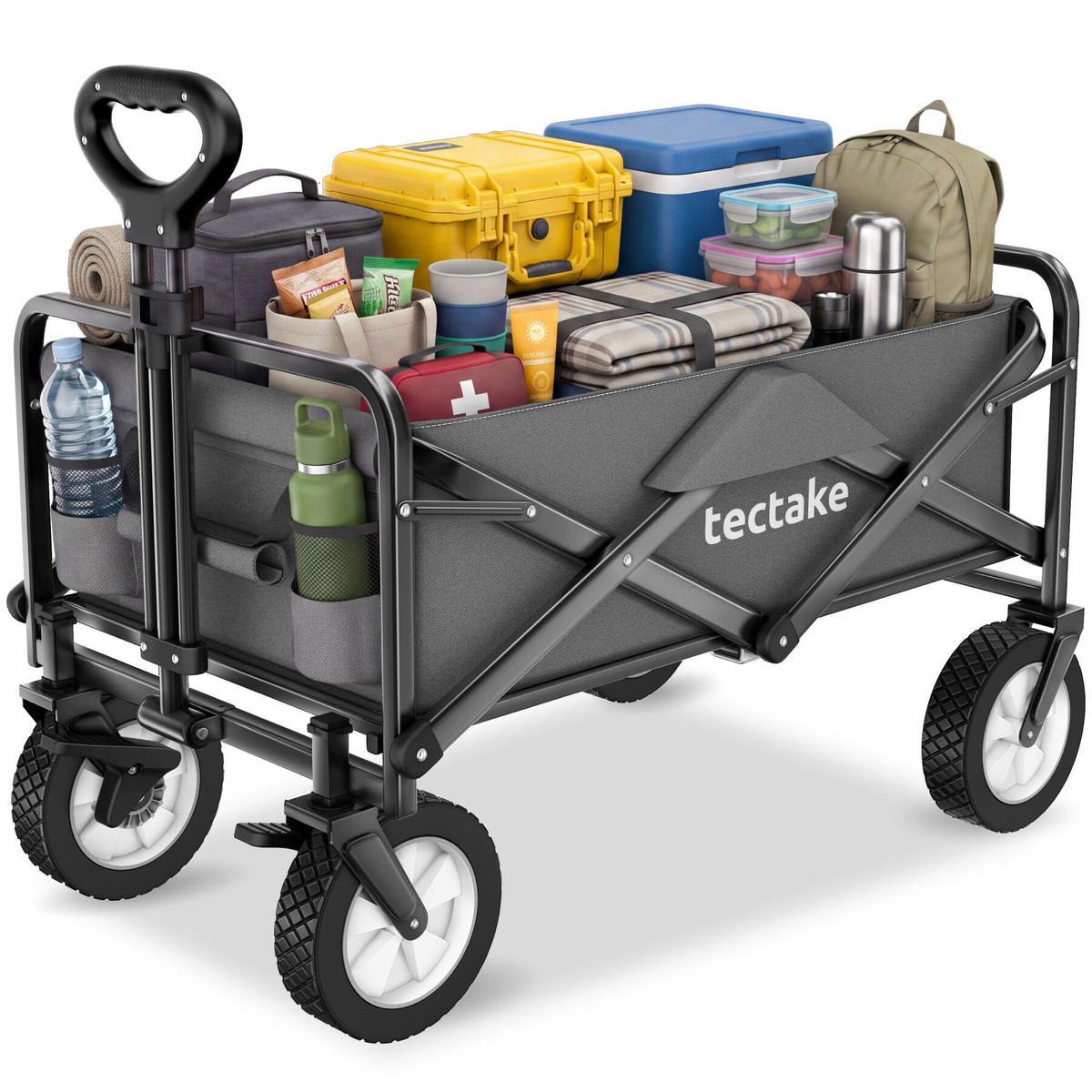 BOLLERWAGEN Leon, inklusive Tragetasche, Belastbarkeit 80 kg, grau - Grau, Kunststoff (53.5/101/91cm) - tectake