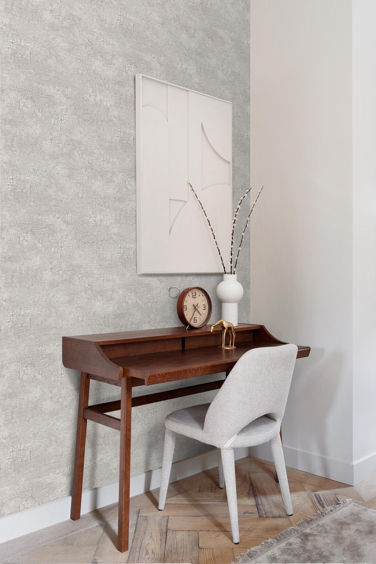 TAPETE Naturstein mit Craquelé-Effekt 53 cm x 10.05 m - Grau, Papier (53/1000cm) - Origin Wallcoverings
