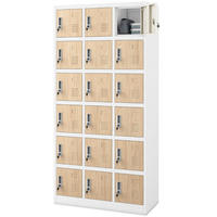 SCHLIESSFACHSCHRANK Spind BERN 18 Fächer185x90x40cm Weiß-Sonoma Eiche - Weiß, Metall (90/185/40cm) - DELUKE