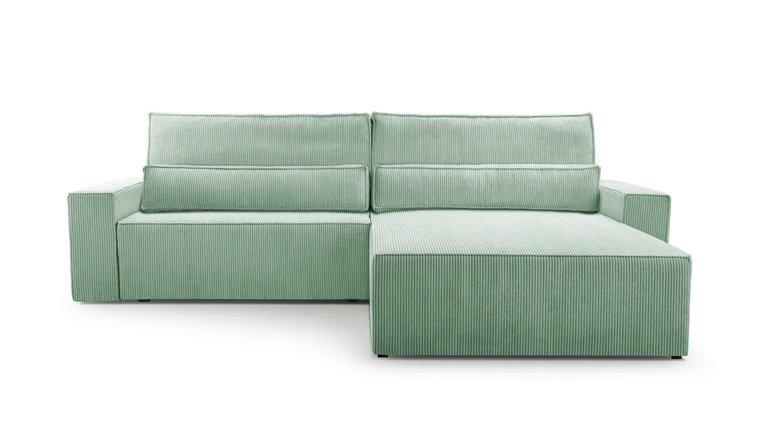 ECKSOFA - Denver L - Mintgrün - Mintgrün, Holz (290/200cm) - Möblo