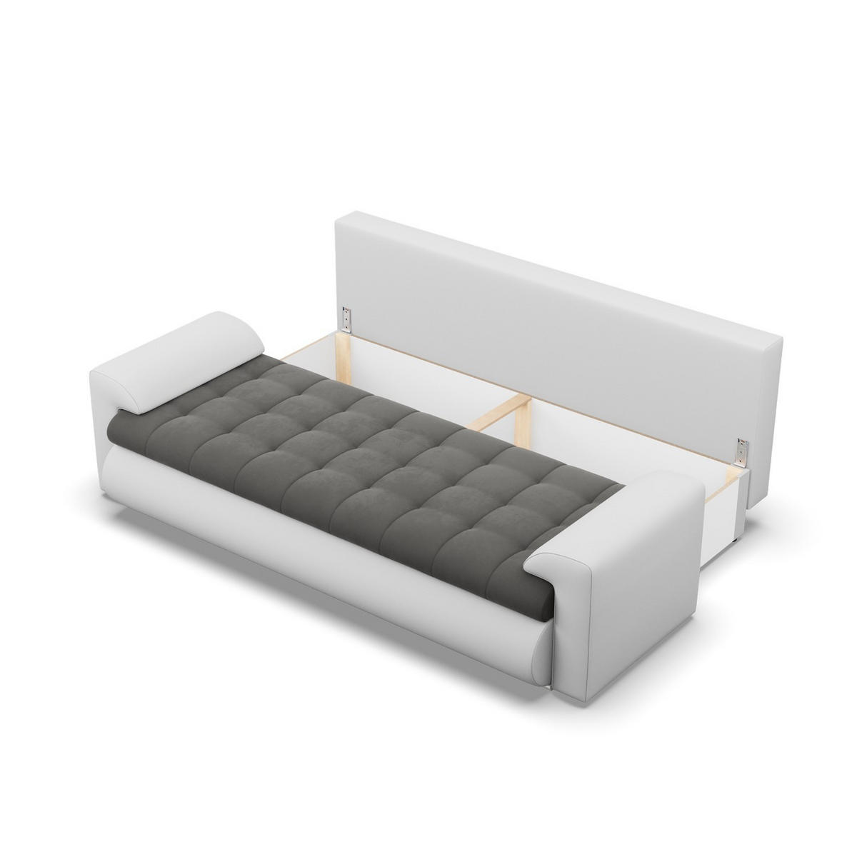 SOFA 3-SITZER MIT SCHLAFFUNKTION FORESTA, Dunkelgrau + Grau - Dunkelgrau/Hellgrau, Textil (222/92/96cm)