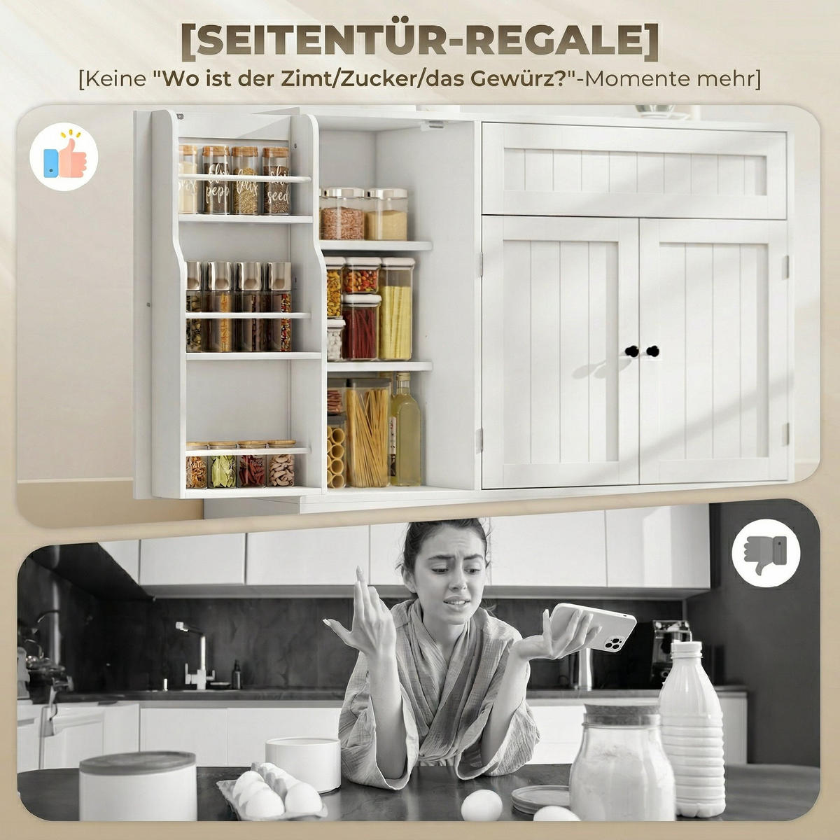 SIDEBOARD Weiß, 110/40/80 cm, 1 Schublade - Weiß, Holz (110/80/40cm) - PANGIVO