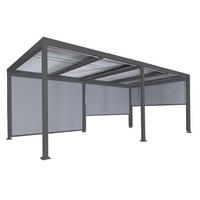 ALU PERGOLA MIT SEITENWAND Anthrazit - Anthrazit, Metall (590/224/306cm) - MCW