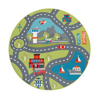 KINDERTEPPICH Grün Ø 200 cm - Multicolor, Kunststoff (200/200cm) - TT Home