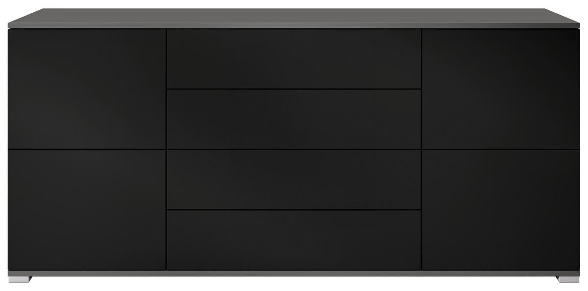 SIDEBOARD Rova Schwarz matt - Schwarz, Holzwerkstoff (166.5/75.5/35cm) - Vladon