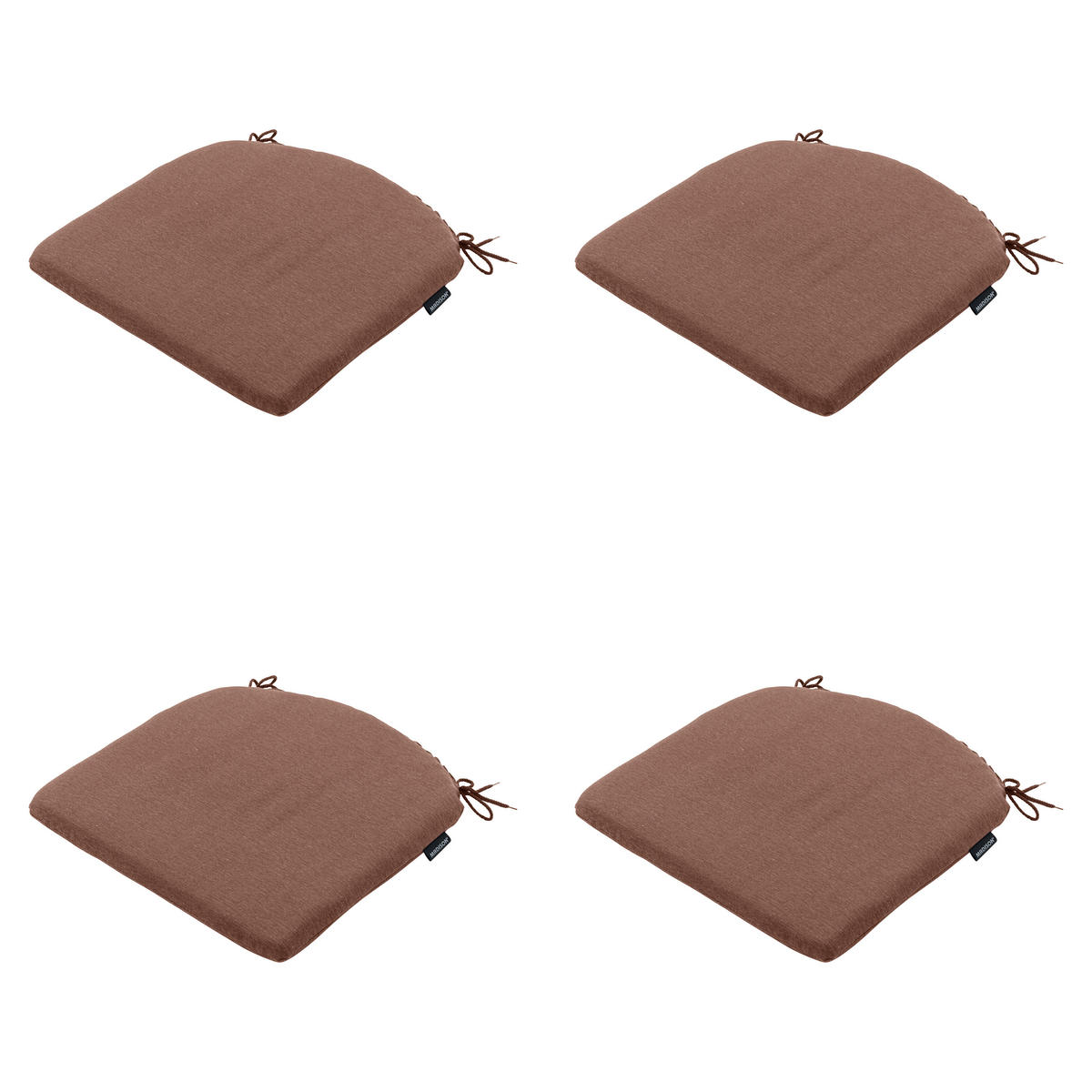 SITZKISSEN Panama - Braun - 46/48/4,5 cm - 4er-Set - Braun, Textil (48/4/46cm) - Madison