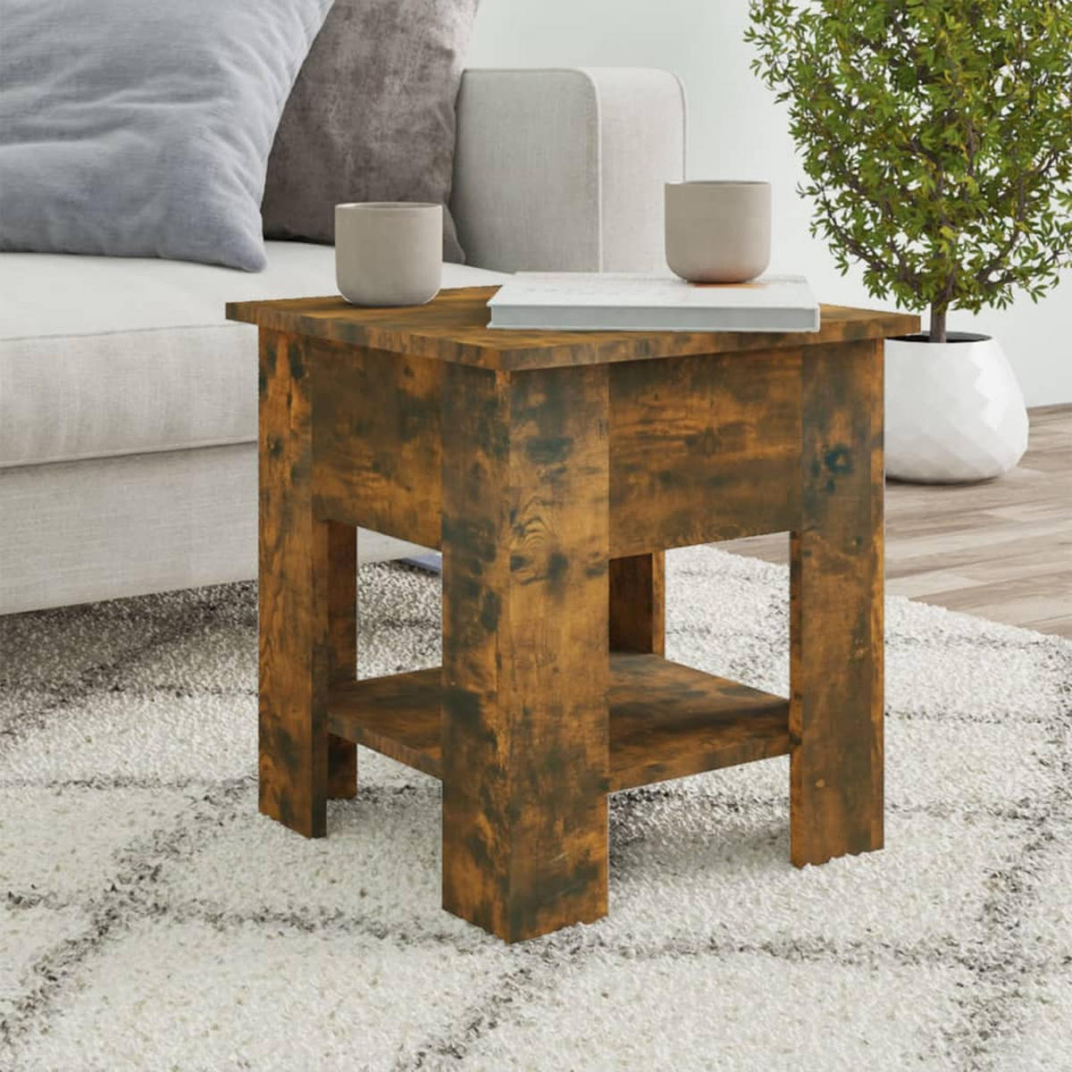 COUCHTISCH Räuchereiche 40x40x42 cm Holzwerkstoff - Braun, Holzwerkstoff (40/40/42cm) - furnicato